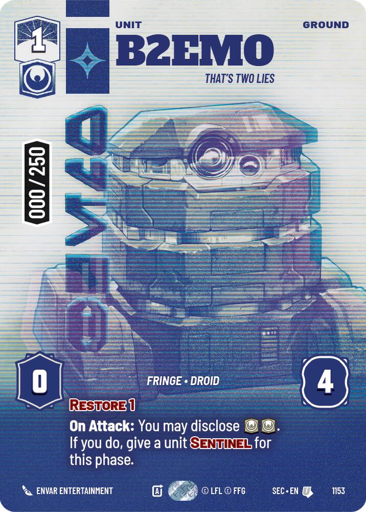 B2EMO - That's Two Lies (Serialized) (1153) (1153) [Secrets of Power] | Eastridge Sports Cards & Games