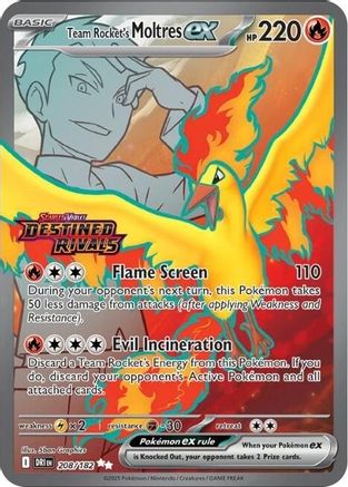 Team Rocket's Moltres ex (208/182) (Destined Rivals Stamp) [Miscellaneous Cards]