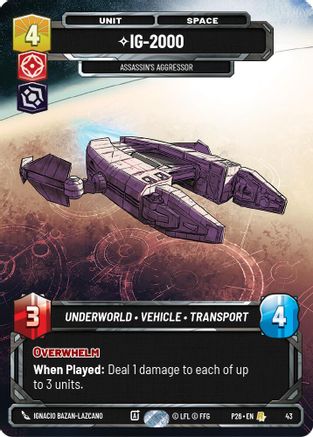 IG-2000 - Assassin's Aggressor (43) (43) - Sector and Regional Promos Season 1 Foil