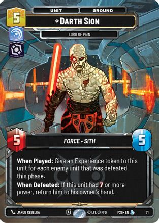 Darth Sion - Lord of Pain (71) (71) - Sector and Regional Promos Season 1 Foil