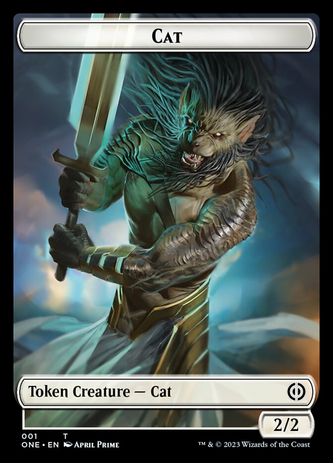 Rebel // Cat Double-Sided Token [Phyrexia: All Will Be One Tokens] | Eastridge Sports Cards & Games