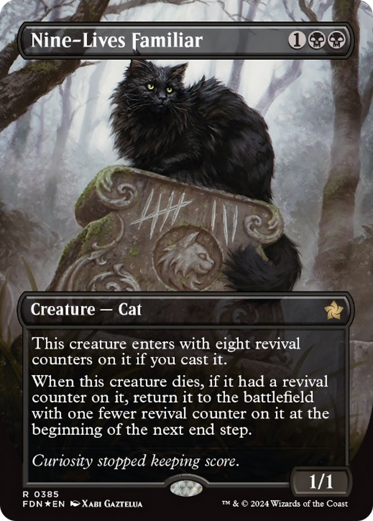 Nine-Lives Familiar (Borderless Mana Foil) [Foundations] | Eastridge Sports Cards & Games