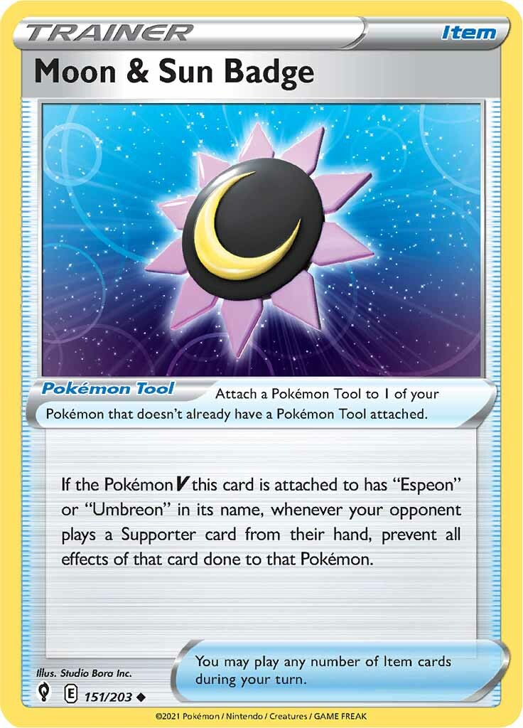 Moon & Sun Badge (151/203) [Sword & Shield: Evolving Skies] | Eastridge Sports Cards & Games