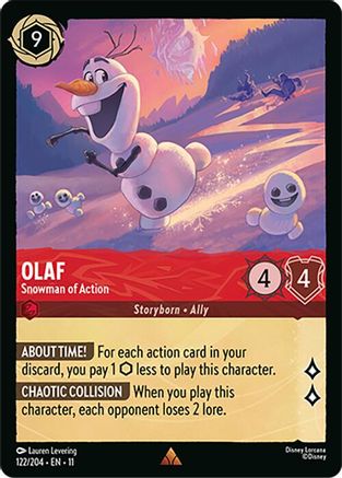 Olaf - Snowman of Action (122/204) - Winterspell Cold Foil