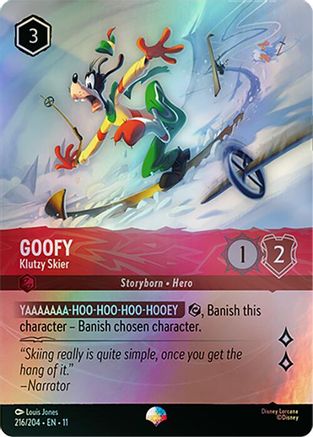 Goofy - Klutzy Skier (Epic) (216/204) - Winterspell Holofoil