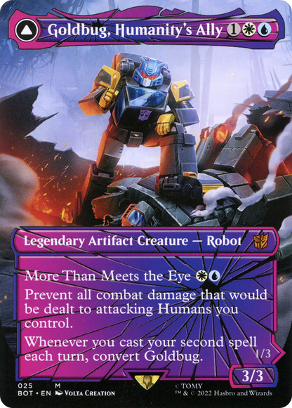 Goldbug, Humanity's Ally // Goldbug, Scrappy Scout (Shattered Glass) [Universes Beyond: Transformers]