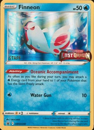 Finneon (Prerelease Staff) SWSH240  - Holofoil SWSH Sword & Shield Promo Cards - Promo