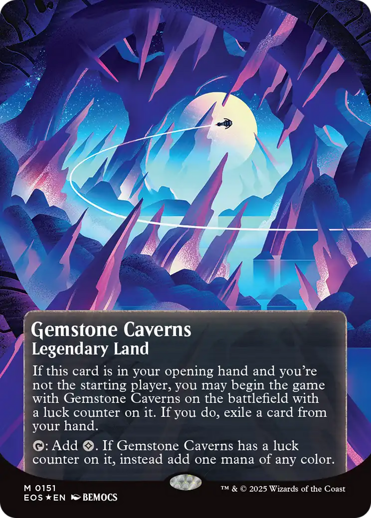 Gemstone Caverns (0151) (Borderless) (Galaxy Foil) [Edge of Eternities: Stellar Sights] | Eastridge Sports Cards & Games