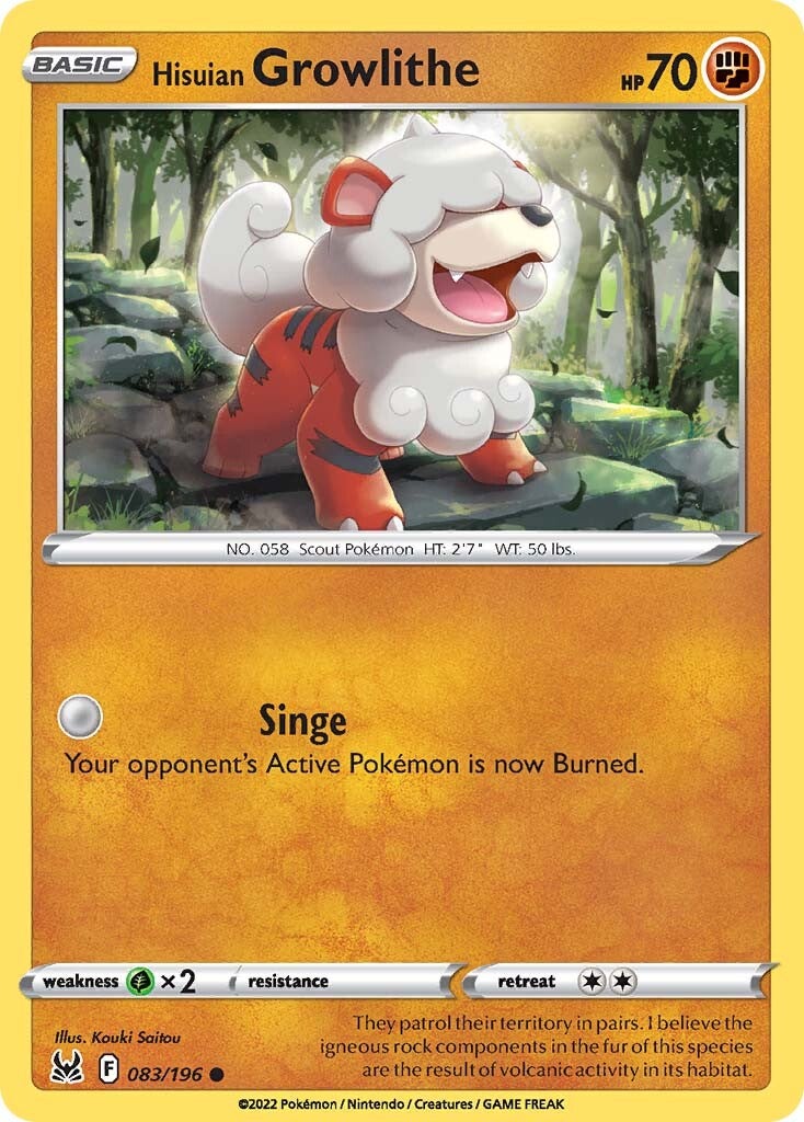 Hisuian Growlithe (083/196) [Sword & Shield: Lost Origin] | Eastridge Sports Cards & Games