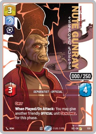 Nute Gunray - Escaping Justice (Serialized) (Rose Gold) (1130) - Secrets of Power Foil