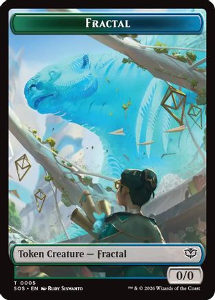 Fractal (0005) // Spirit (0011) Double-Sided Token (SOS-5 // 11) - Secrets of Strixhaven