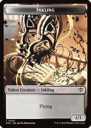 Inkling (0007) // Spirit (0011) Double-Sided Token (SOS-7 // 11) - Secrets of Strixhaven