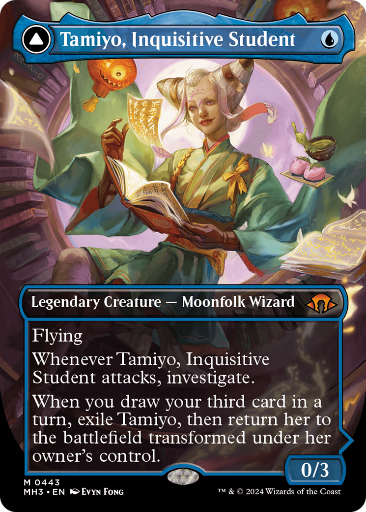 Tamiyo, Inquisitive Student // Tamiyo, Seasoned Scholar (Borderless) [Modern Horizons 3] | Eastridge Sports Cards & Games