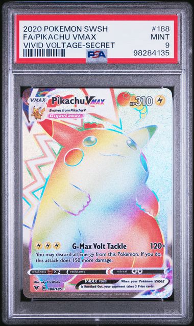 2020 Pokemon Vivid Voltage #188 Pikachu VMax - Full Art Secret Rare PSA 9 | Eastridge Sports Cards & Games