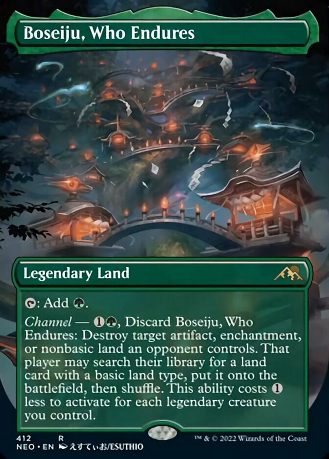 Boseiju, Who Endures (Borderless Alternate Art) [Kamigawa: Neon Dynasty] | Eastridge Sports Cards & Games