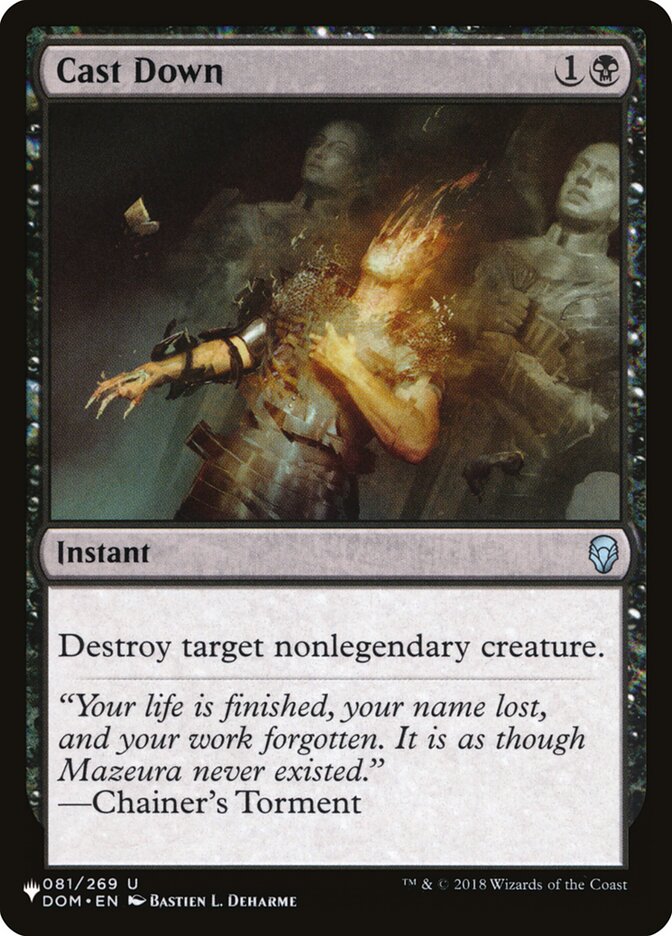 Cast Down [The List] | Eastridge Sports Cards & Games