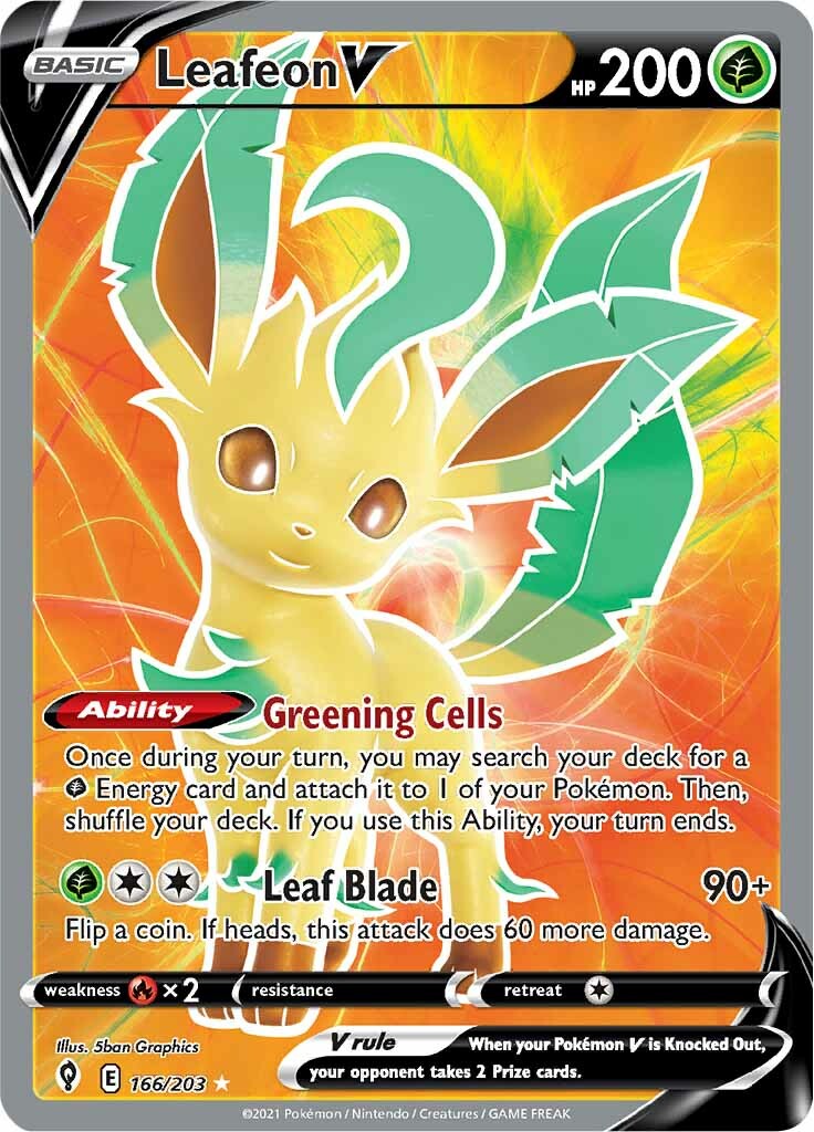 Leafeon V (166/203) [Sword & Shield: Evolving Skies] | Eastridge Sports Cards & Games