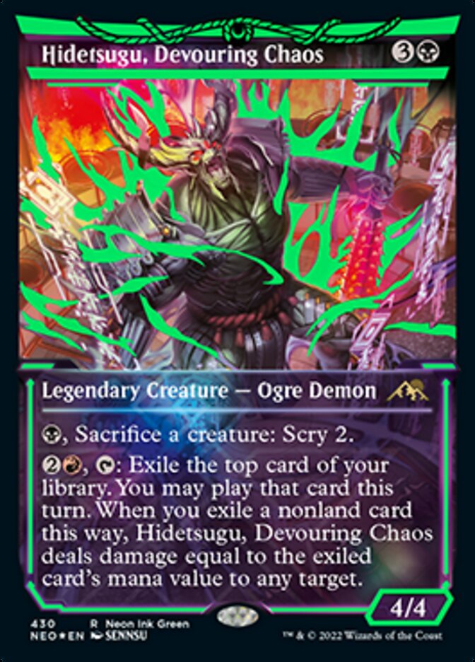 Hidetsugu, Devouring Chaos (Neon Ink Green) [Kamigawa: Neon Dynasty] | Eastridge Sports Cards & Games