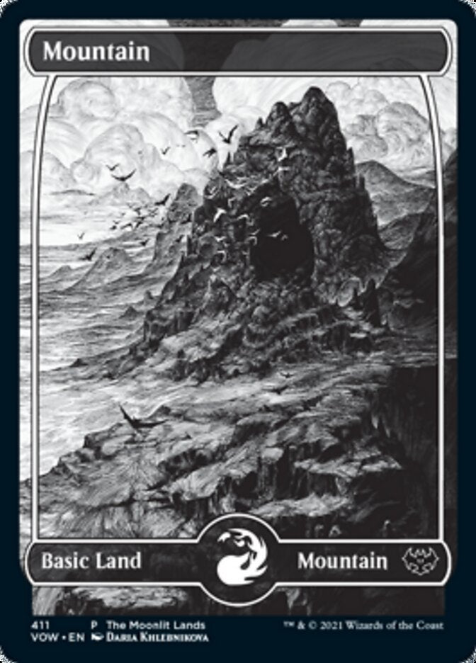 Mountain (The Moonlit Lands) (Foil Etched) [Innistrad: Crimson Vow Promos] | Eastridge Sports Cards & Games