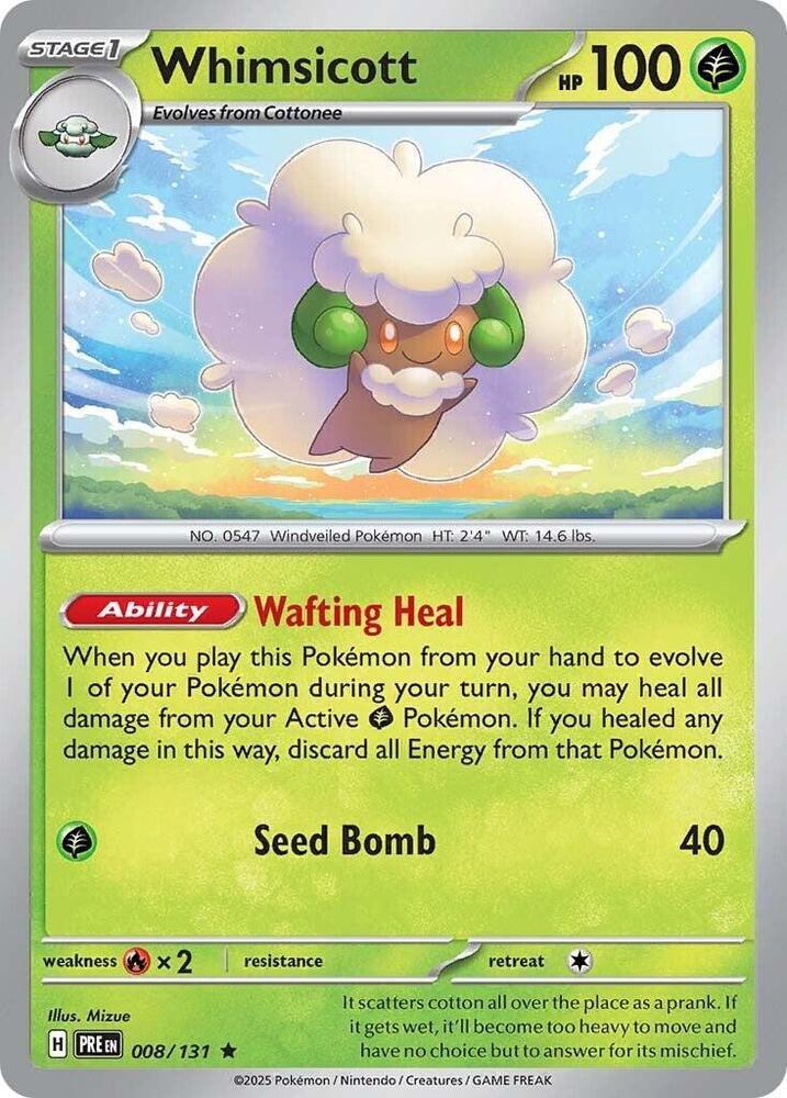 Whimsicott (008/131) [Scarlet & Violet: Prismatic Evolutions] | Eastridge Sports Cards & Games