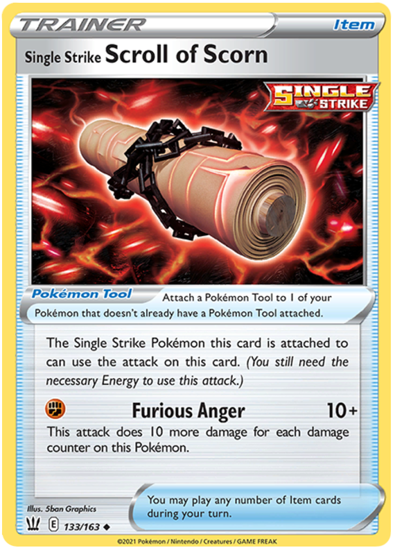 Single Strike Scroll of Scorn (133/163) [Sword & Shield: Battle Styles] | Eastridge Sports Cards & Games