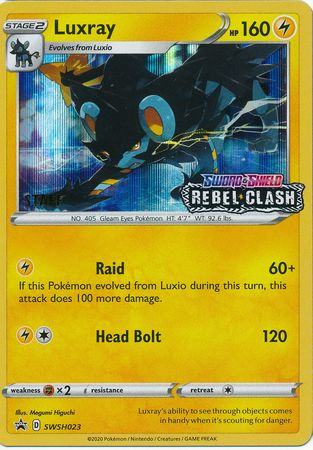 Luxray (SWSH023) (Staff Prerelease Promo) [Sword & Shield: Black Star Promos] | Eastridge Sports Cards & Games