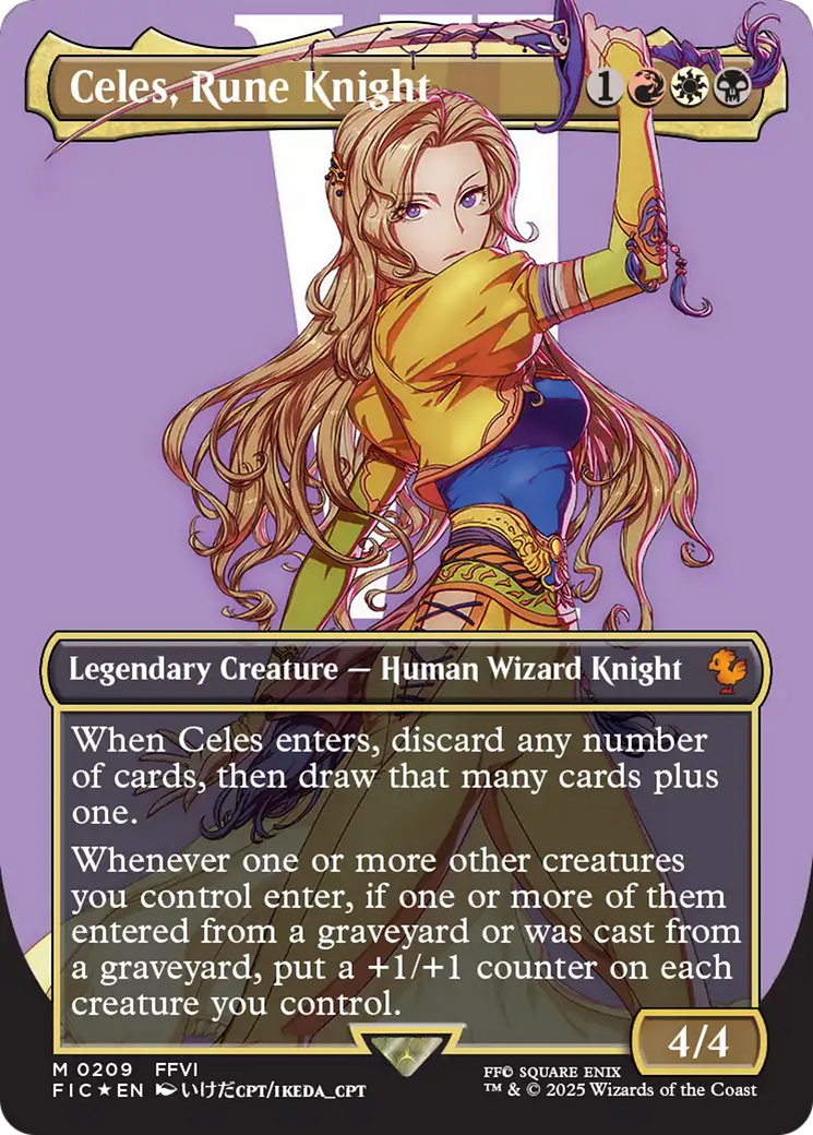 Celes, Rune Knight (Borderless) (Surge Foil) [FINAL FANTASY Commander] | Eastridge Sports Cards & Games