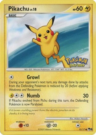 Pikachu (Pokemon Day 2009) 015/017  POP Series 9 - Common