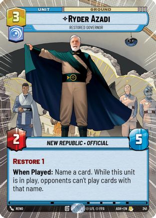 Ryder Azadi - Restored Governor (Hyperspace) (341) - Ashes of the Empire