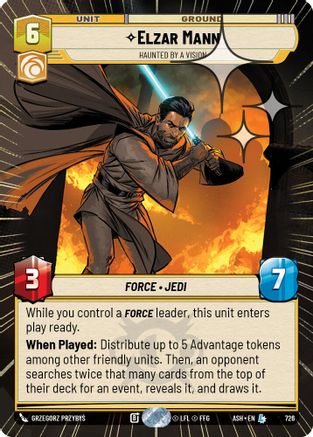 Elzar Mann - Haunted by a Vision (Hyperspace Foil) (726) - Ashes of the Empire Foil