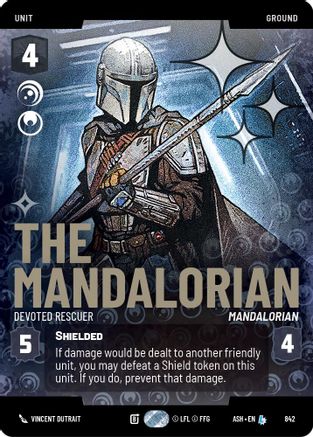 The Mandalorian - Devoted Rescuer (Prestige Foil) (842) - Ashes of the Empire Foil
