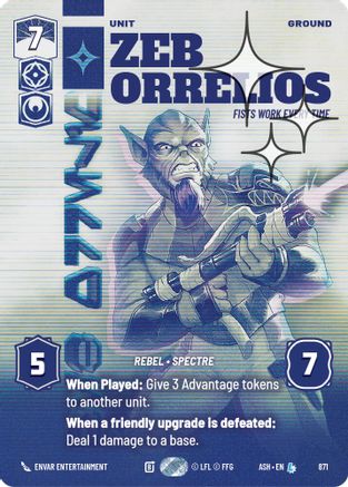 Zeb Orrelios - Fists Work Every Time (Prestige Foil) (871) - Ashes of the Empire Foil