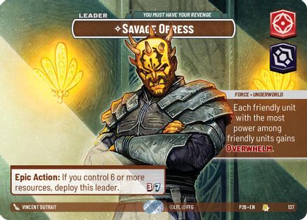 Savage Opress - You Must Have Your Revenge (Prize Wall) (137) - Galactic Championship 2026 Foil