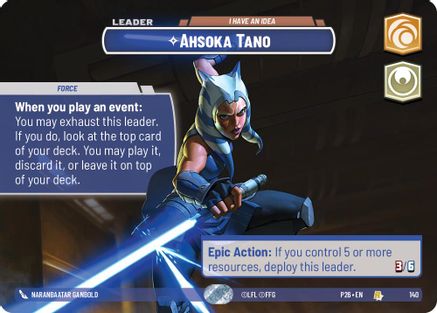 Ahsoka Tano - I Have an Idea (Prize Wall) (140) - Galactic Championship 2026