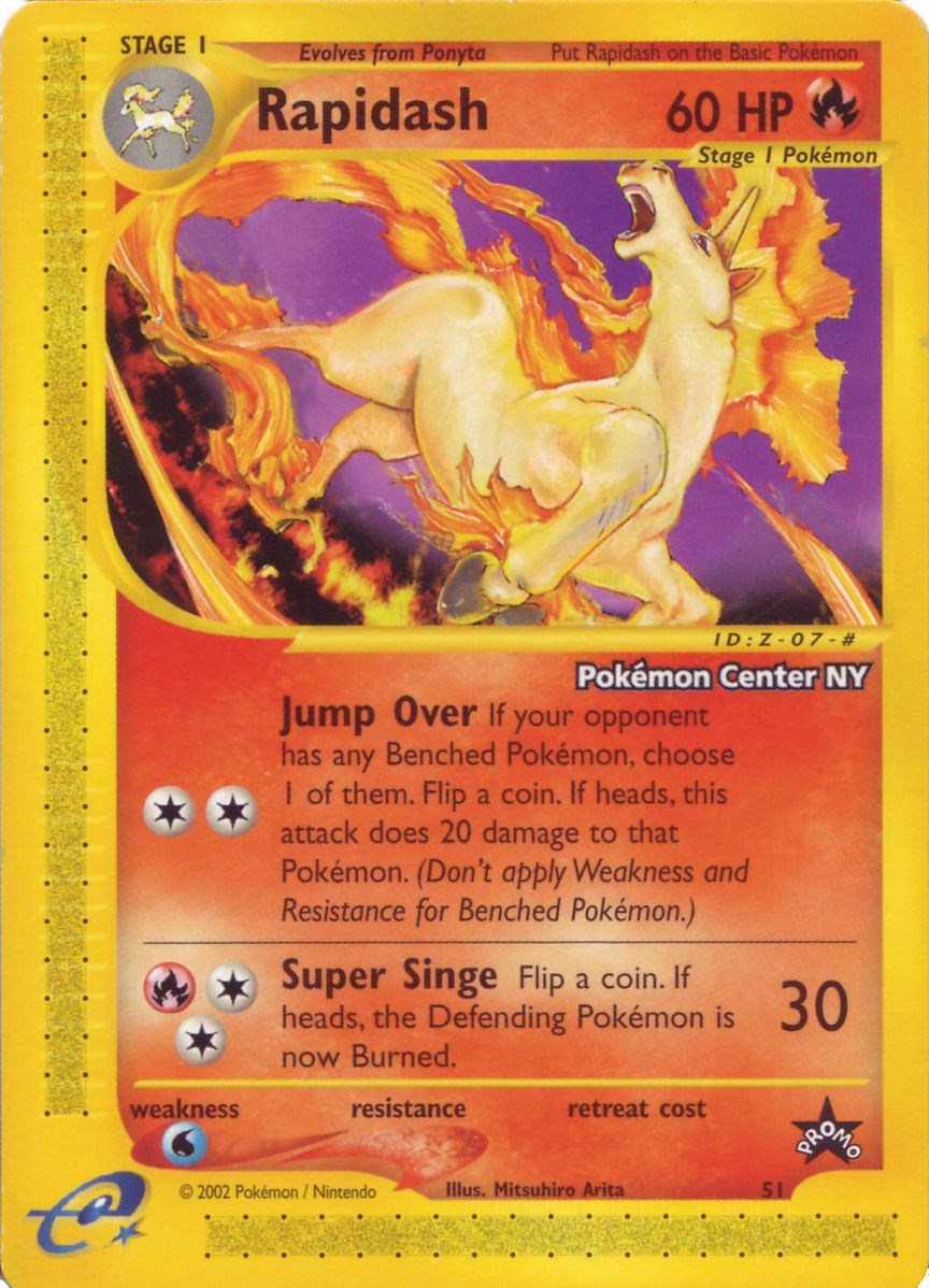 Rapidash (51) (Pokemon Center NY Promo) [Wizards of the Coast: Black Star Promos] | Eastridge Sports Cards & Games