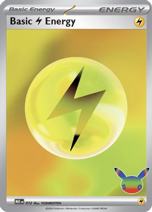 Basic Lightning Energy (30th Celebration) 012  - Holofoil MEE Mega Evolution Energies - Futuristic Rare