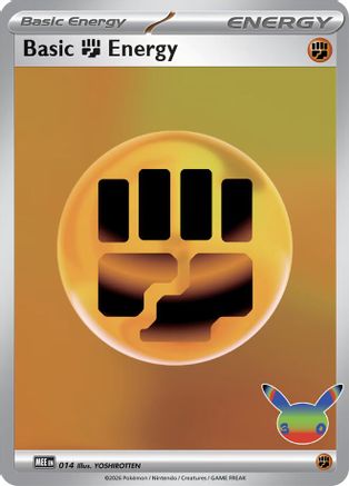 Basic Fighting Energy (30th Celebration) 014  - Holofoil MEE Mega Evolution Energies - Futuristic Rare