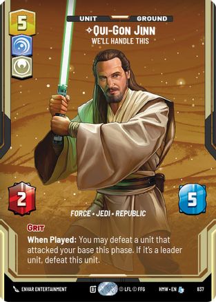 Qui-Gon Jinn - We'll Handle This (Prestige) (837) - Homeworlds