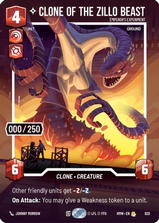 Clone of the Zillo Beast - Emperor's Experiment (Serialized) (920) - Homeworlds Foil