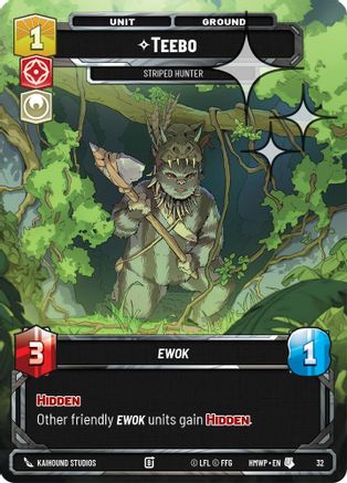 Teebo - Striped Hunter (Foil) (32) - Homeworlds Weekly Play Promos Foil