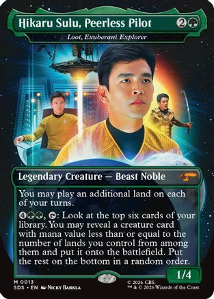 Hikaru Sulu, Peerless Pilot - Loot, Exuberant Explorer (Borderless) (SDS-013) - Star Trek: Stardates Foil