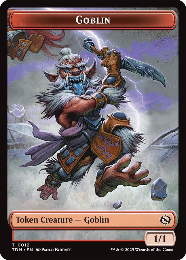 Dog // Goblin Double-Sided Token [Tarkir: Dragonstorm Commander Tokens] | Eastridge Sports Cards & Games