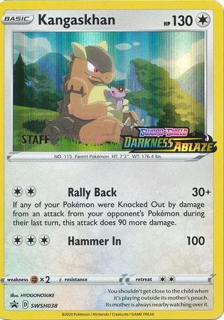 Kangaskhan (SWSH038) (Staff Prerelease Promo) [Sword & Shield: Black Star Promos] | Eastridge Sports Cards & Games