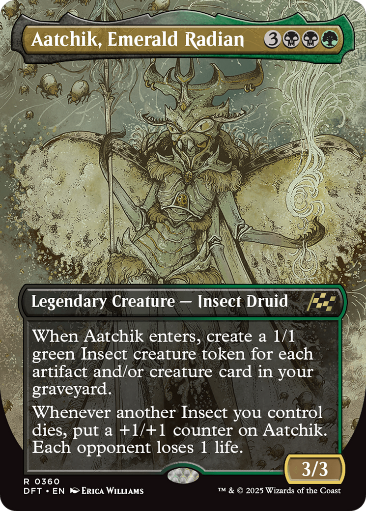 Aatchik, Emerald Radian (Borderless) [Aetherdrift] | Eastridge Sports Cards & Games