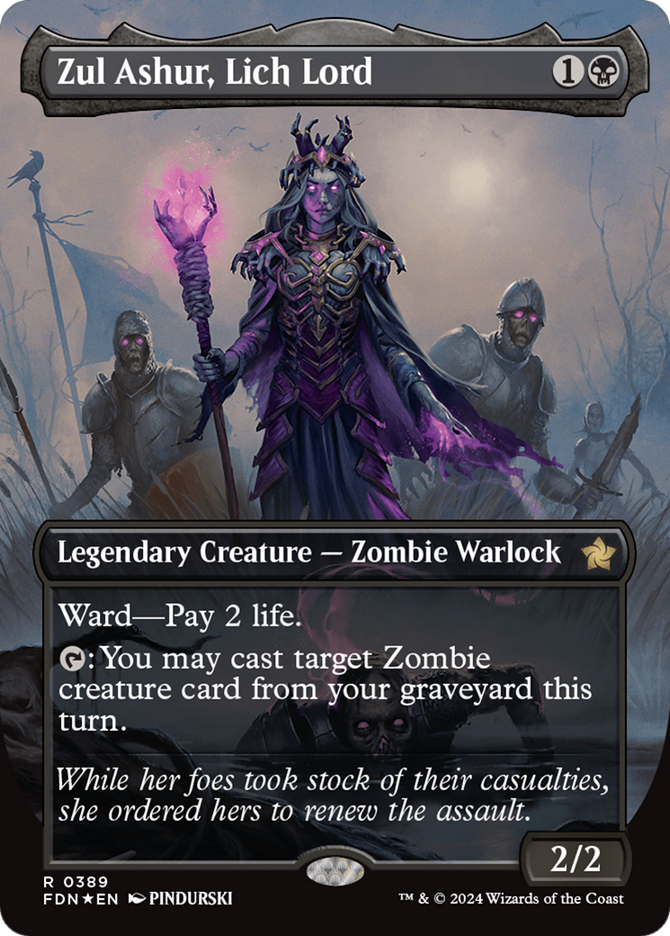 Zul Ashur, Lich Lord (Borderless) (Mana Foil) [Foundations] | Eastridge Sports Cards & Games