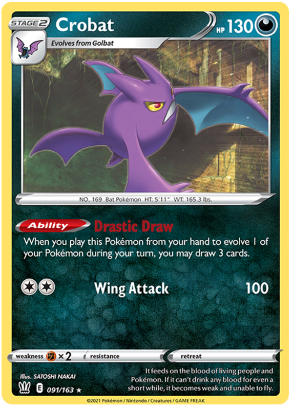 Crobat (091/163) (Theme Deck Exclusive) [Sword & Shield: Battle Styles] | Eastridge Sports Cards & Games