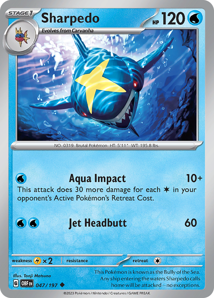 Sharpedo (047/197) [Scarlet & Violet: Obsidian Flames] | Eastridge Sports Cards & Games