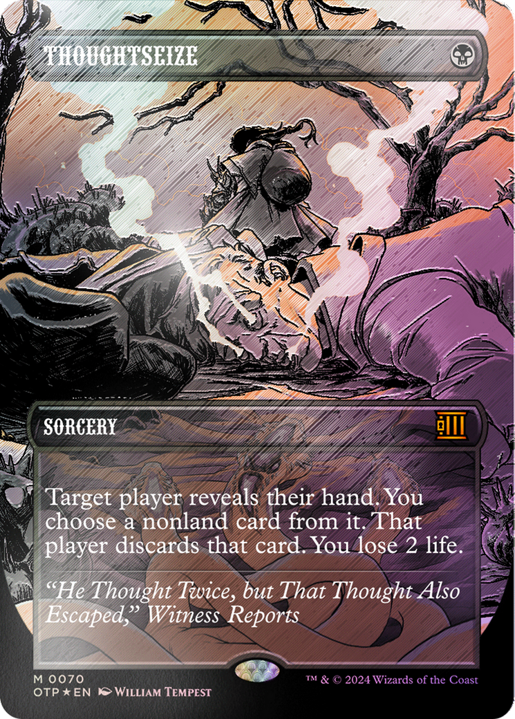 Thoughtseize (Textured Foil) [Outlaws of Thunder Junction: Breaking News] | Eastridge Sports Cards & Games
