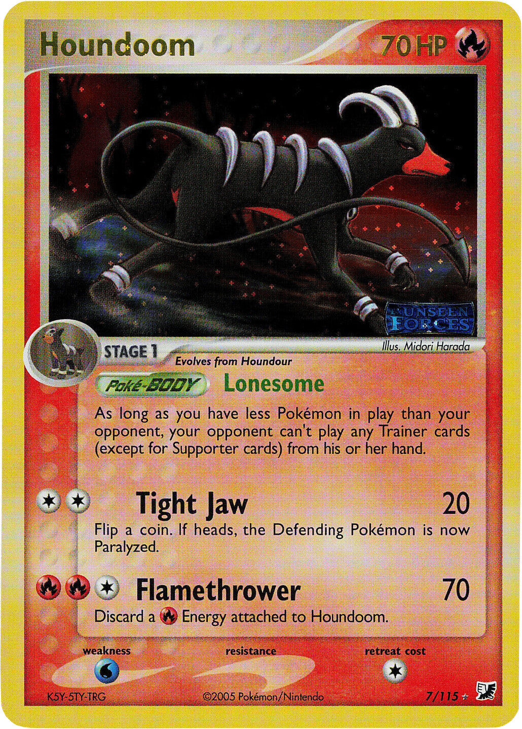 Houndoom (7/115) (Stamped) [EX: Unseen Forces] | Eastridge Sports Cards & Games