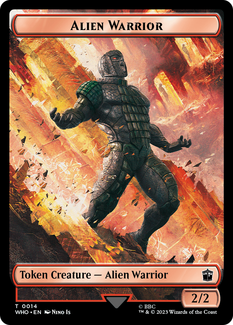 Alien Rhino // Alien Warrior Double-Sided Token [Doctor Who Tokens] | Eastridge Sports Cards & Games